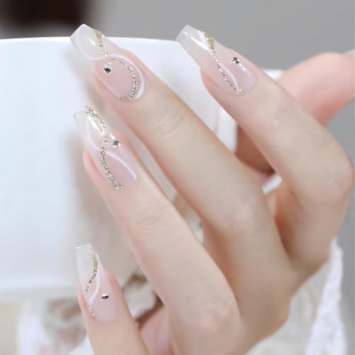 Silver Glitter French Tip Nail Art Stickers 8 Sheets DIY Crafts for Women - Image 5