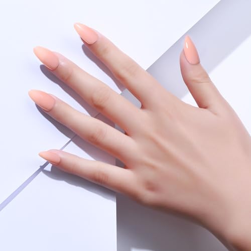 PaintLab Press On Nails, 24 Piece Fake Nails Kit Plus Nail Glue, Nail File, Prep Pad and Cuticle Stick, Gel Nail Kit for Women and Girls, Peach Fuzz - Image 3