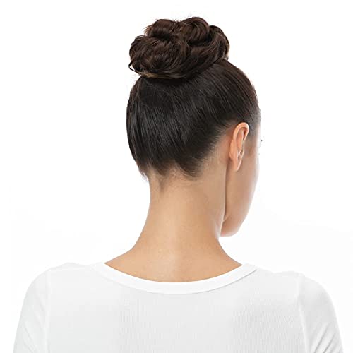 Bella Hair Messy Bun Hair Piece Real Human Hair Scrunchies for Women Instant Curly Up-do Hair Extension (#2 Dark Brown) - Image 8