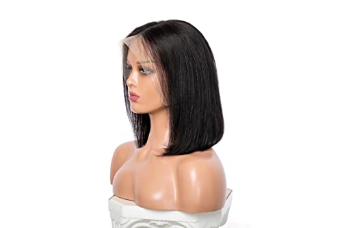 Bob Wig Human Hair 13x4 HD Lace Front Wigs for Black Women Frontal Bob Wigs Brazilian Virgin human Hair 180% Density Pre Plucked Straight Short Bob Human Hair (10 Inch, Natural) - Image 7