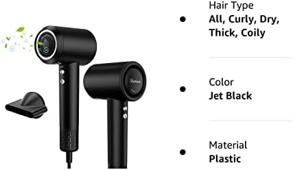 Pro Black Ionic Hair Dryer 110,000 RPM Motor 4 Heat Settings - Image 7