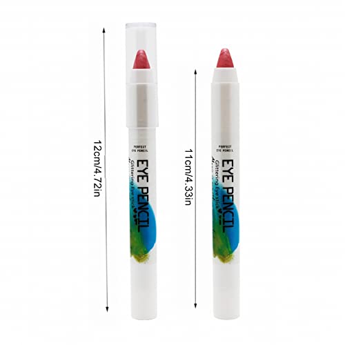 Glitter Eyeshadow Stick Matte Metallic Shimmer Eyeshadow Pencil Waterproof Long Lasting Strong Pigmented Soft Smooth Pearl Eye Makeup Crayon for Women - Image 7
