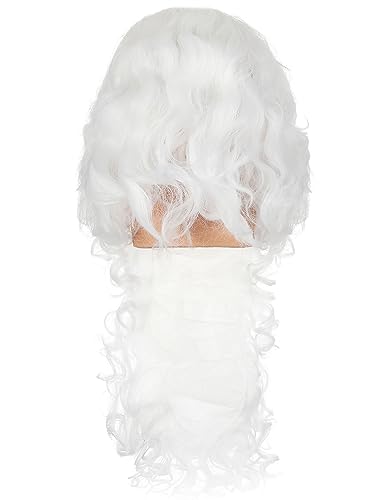 Santa Beard and Wig Set Professional Deluxe Santa Claus Hair with Short and Long White Fake Mustache Realistic Men Christmas Clause Costume Cosplay Accessories - Image 4