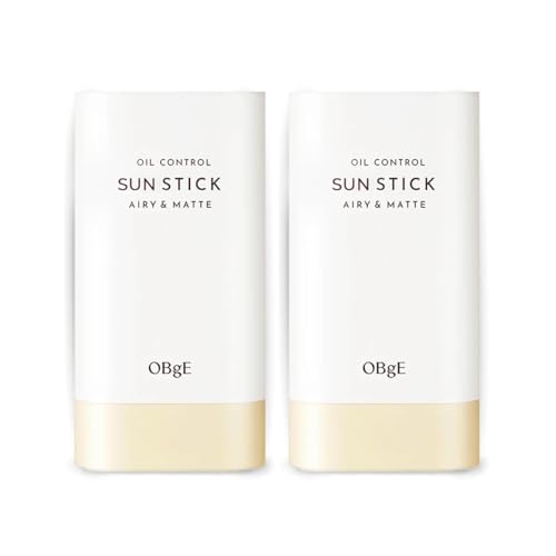 OBgE Oil Control Stick (0.6oz - Pack 2) - Non-Greasy, Soothing & Cooling Facial Care. High Defense. Lightweight, Long-Lasting Protection, Oil Absorption, No Clumps. Travel Essentials. Witch Hazel, Min