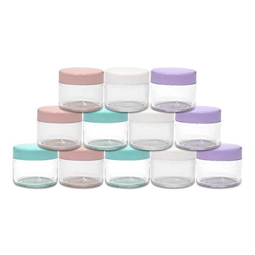 Houseables 20 Gram Jar, 20 ML Jar, 12 pcs, Multicolor, BPA Free, Cosmetic Sample Empty Container, Plastic, Round Pot Screw Cap Lid, Small Tiny 20g Bottle, for Make Up, Eye Shadow, Nails, Powder, Gems - Image 7