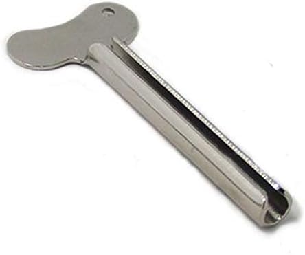 1Pcs Silver Tube Squeezer Key Metal Tube Squeezer Wringer Roller Tool for Toothpaste Hair Color Dye Hand Cream Cosmetics Paint (8cm x 3.5cm)