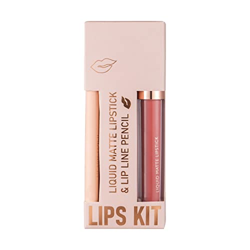 Long-Wear Waterproof Full Coverage Non-Sticky 3-Piece Lipstick Lipliner Lip Gloss Set