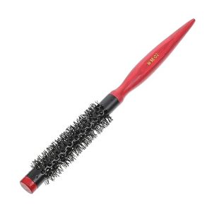 FRCOLOR Curly Hair Rolling Comb hair for women round boar bristle brush roller comb small round hair crimper for short hair Hairdressing Comb Miss aluminum tube lifting hair comb
