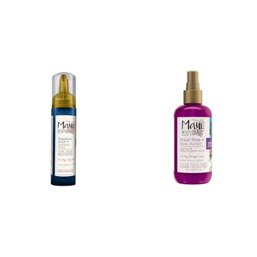 Maui Moisture Flexible Hold + Coconut Milk Curl Foam Mousse, for Curly Hair Styling, No Drying Alcohols, Parabens & Frizz-Free + Shea Butter Leave-in Conditioning Mist, Curly Hair Styling