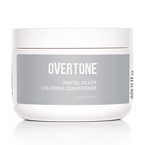 oVertone Haircare Color Depositing Conditioner - Free 8 oz Semi Permanent Hair Color Conditioner with Shea Butter & Coconut Oil - Pastel Silver Temporary Cruelty- (Pastel Silver)