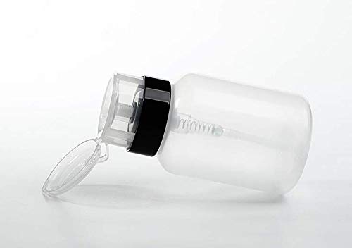 3Pcs 200ml/6.8oz Push Down Empty Lockable Pump Dispenser Bottle for Nail Polish and Makeup Remover Facial Toner Portable Travel Refillable Plastic Clear Cosmetic Container with Black Flip Top Cap - Image 3