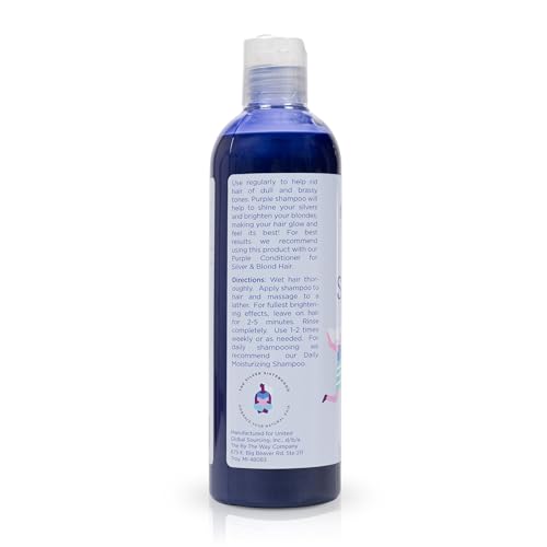 Purple Shampoo by The BTW Co. for Silver, Gray and Blonde Hair: Brighten and Remove Yellowing or Brassy Tones with No Sulfates, No Parabens – 16 ounce – Cruelty-Free for Color-Treated and Natural Hair - Image 2