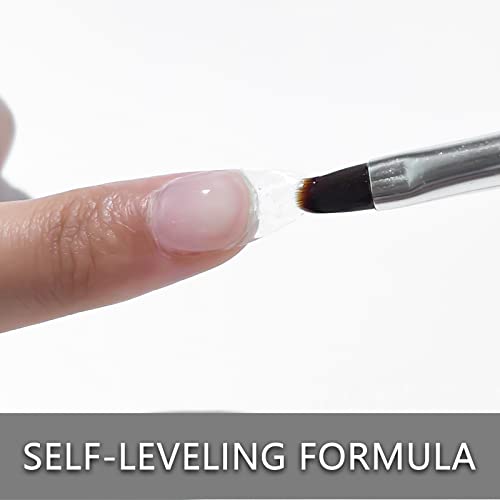 Builder Gel Lofuanna 2PCS LED/UV Clear Gel Builder For Nails Self-Leveling Formula Builder Gel with Nail Art Brush Nail File for Beginners Nail Strengthen Gel Nail Art Manicure Set for Strengthening Natural Nails and Sculpting Nail Extension at Home Professional Salon(2*15ml) - Image 4