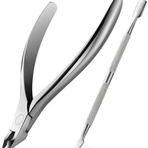 BEZOX Cuticle Trimmer with Pusher - Salon Quality Cuticle Clipper with Cuticle Pushers, Super Sharp Cuticle Cutters and Dual-End Nail Pushers Cuticle Stick, Professional Manicure Tools