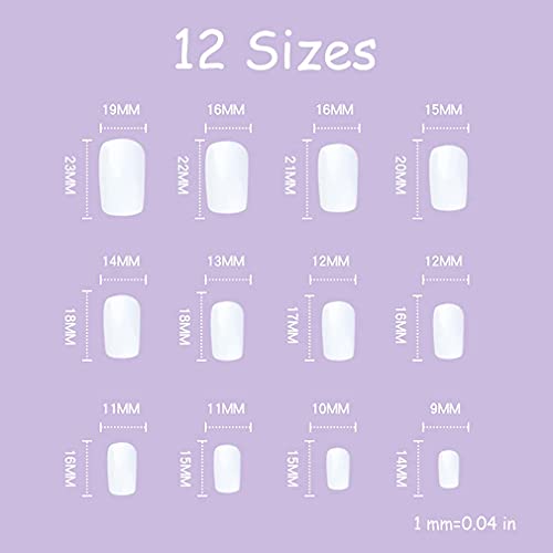 BABALAL French Press on Nails, 24Pcs Pink Fake Nails Medium Square Full Cover Acrylic Nail Tips for Women and Girls - Image 9