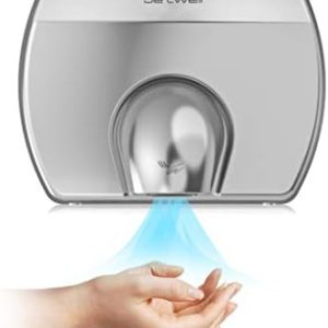 JETWELL Elegent Compact Hand Dryer For Bathrooms Commercial- High Speed Automatic Hard Wired Friendly Stainless Steel Hand Dryer- Warm Wind Hand Blower