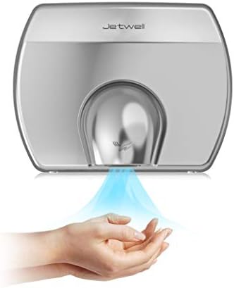 JETWELL Elegent Compact Hand Dryer For Bathrooms Commercial- High Speed Automatic Hard Wired Friendly Stainless Steel Hand Dryer- Warm Wind Hand Blower