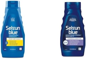 Selsun Blue Itchy Dry Scalp Anti-Dandruff Shampoo 21 Oz & 2-in-1 Anti-Dandruff Shampoo & Conditioner 11 Oz Bundle