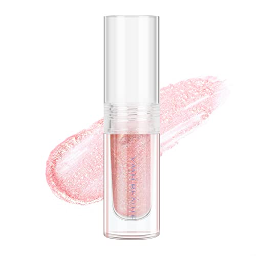 Liquid Glitter Eyeshadow, Pigmented, Long Lasting, Quick Drying, Easy to Apply, Loose Glitter Glue for Eye Crystals Makeup (Holographic Pink Gold Shimmer Peal 02) - Image 3
