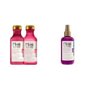 Maui Moisture Lightweight Hydration + Hibiscus Shampoo + Conditioner for Daily Moisture, No Sulfates & Frizz-Free + Shea Butter Leave-in Conditioning Mist, Curly Hair Styling, No Drying Alcohols