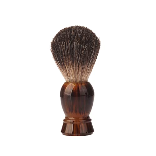 Black Badger Hair Shaving Brush, Faux Tortoise Handle, Medium Size