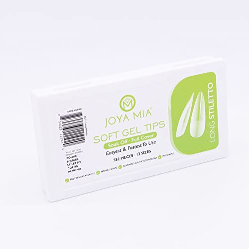 550 Clear PMMA Full Cover Soft Gel Nail Tips Kit, 11 Sizes, 10 Shapes - Image 2