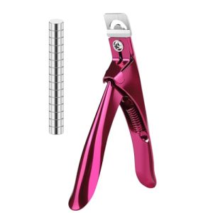 Pink Stainless Steel False Nail Clippers 15 Small Magnets for Acrylic Nails