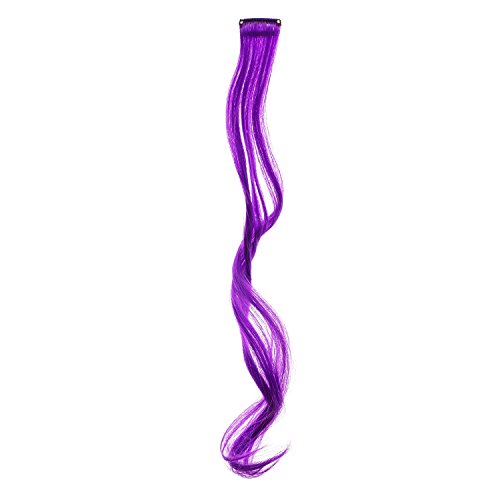 SWACC 22 Pcs Colored Party Highlights Clip on in Hair Extensions Multi-Colors Hair Streak Synthetic Hairpieces (11 Colors 22 Pcs in Set -Curly Wavy) - Image 8