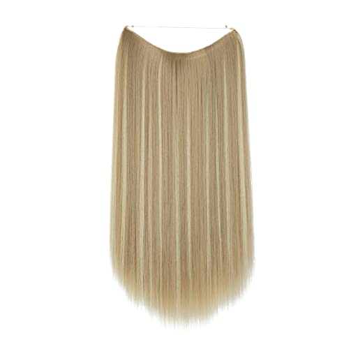 SARLA 22 Inch Dirty Blonde Straight Long Synthetic Hair Extensions with Adjustable Transparent Headband - Image 2