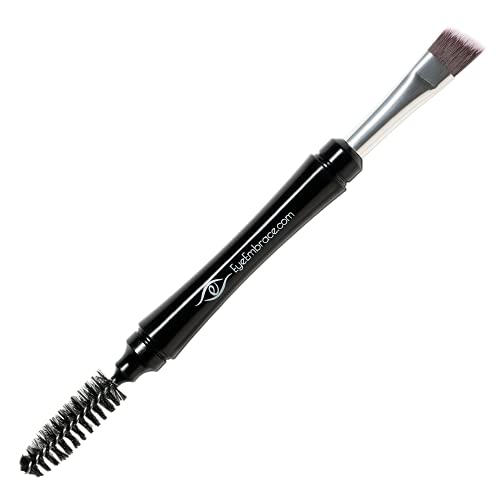 Pro Grip Angled Eyebrow and Spoolie Brush Set Premium Quality for Brow Makeup