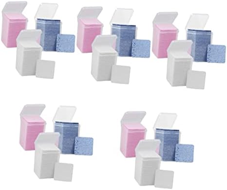 FRCOLOR 5pcs 3 Eyelash Glue Cleaning Non-Woven Fabric Lash Glue Wipes Nail Polish Remover lint Free Wipes Nails Glue Nail molding Gel Glue Bottle Cleaning Pad Cotton Supplies Make up