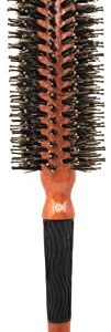 Long Barrel Nylon & Boar Bristle Round Wood Hair Brush #4102 (Medium, 2 inch)