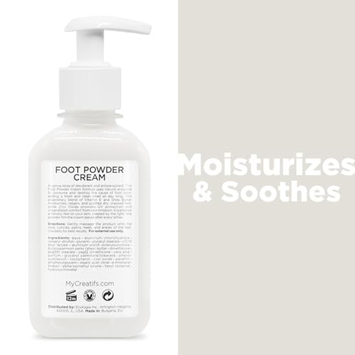 Foot Powder Cream for Dry Cracked Heels, Odor Control, and Intense Skin Hydration, 8.5 fl. oz. with Shea Butter and Vitamin E - Image 2