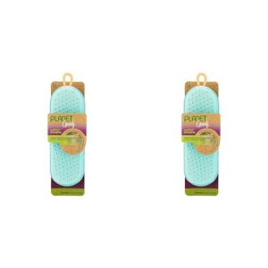 GOODY Planet Detangling Palm Hair Brush - Orange - Detangler Comb for Women,Men,and Kids - Wet or Dry - for Natural,Straight,Thick and Curly Hair - Made with Recycled Ocean-Bound Plastic (Pack of 2)