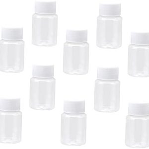 10pcs Solid Bottle Hand Soap Bottles Vial Milliliter Large Mouth Bottle Travel Cosmetic Containers Storage Boxes Nail Polish Dispenser Transparent Container With Cover