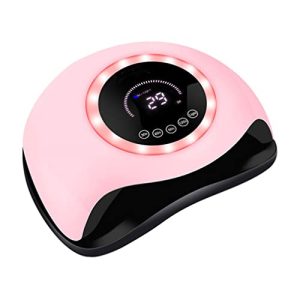 UV LED Nail Lamp,42 Lights Faster Gel Nail Dryer Professional Curing Nail Lamp for Gel Polish with 4 Timer Setting Auto Sensor Manicure Set Nail Art Tools for Fingernail And Toenail,Pink