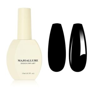 15ML Gel Nail Polish Single Bottle Nail Polish Soak Off UV LED Nail Gel Polish Nail Art Starter Manicure Salon DIY at Home, 0.5 OZ (Z-Black)