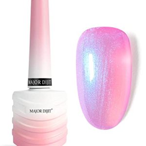 Major Dijit Gel Nail Polish - Jelly Glass UV Led Gel Polish Natural Girly Colors Pearl Translucent Cruelty-Free Nail Lacquer, 15ml/0.5floz