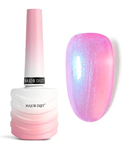 Major Dijit Gel Nail Polish - Jelly Glass UV Led Gel Polish Natural Girly Colors Pearl Translucent Cruelty-Free Nail Lacquer, 15ml/0.5floz