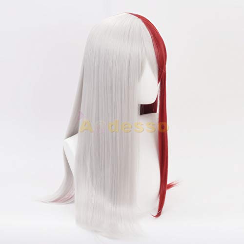 Anime Half Red and Sliver Wigs Short for My Hero Academia Cosplay Halloween Wigs - Image 4