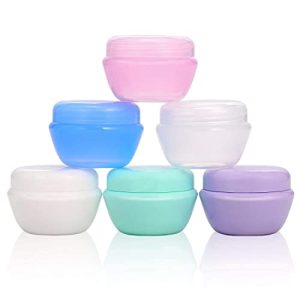 Travel Accessories Toiletry Containers, 1 oz Plastic Little Jars for Creams, Compact Travel Size Containers with Leak proof Lids for Face Hand Body Cream (6 Pieces)
