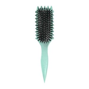 Curl Defining Brush, 2024 Newest Boar Bristle Hair Brush Styling Brush, Curly Hair Brush, Curl Define Styling Brush, Shaping & Defining Curls for Women (Green 1PCS)