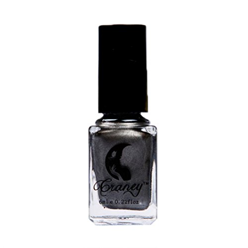 DATEWORK Mirror Plating Silver Paste Metal Color Stainless Steel Silver Nail Polish (Black)