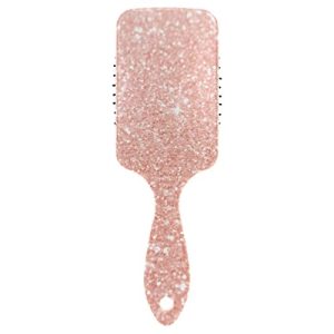 Rose Gold Pink Glitter Hair Brush Anti Static & Frizz Massage Scalp Hairbrush for Women Men Girls All Hair Types Grooming Styling Shaping