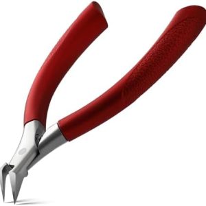 BEZOX Toenail Clippers for Ingrown Toenail Prevention, Straight Blade Podiatrist Nail Clippers for Thick Nails, Ergonomic Fingernail Clipper Ingrown Toenail Treatment for Seniors - Red
