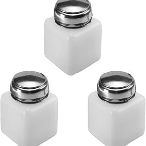 Utoolmart 3 Pcs 120ML Alcohol Liquid Press Pumping Dispenser Push Down with Sealing Ring, for Nail Polish Remover, Lip Eye Makeup Remover, Pump Dispensers Empty Bottle with Pump Head