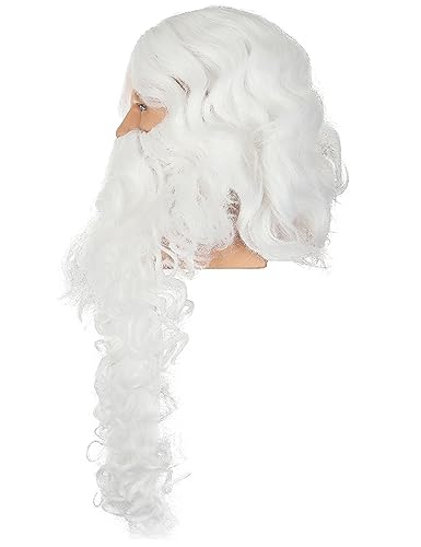 Santa Beard and Wig Set Professional Deluxe Santa Claus Hair with Short and Long White Fake Mustache Realistic Men Christmas Clause Costume Cosplay Accessories - Image 3
