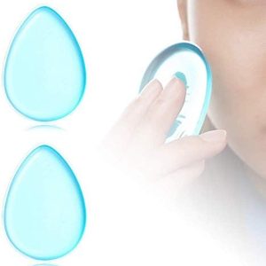 Washable Silicone Sponge Jelly Applicator for Cream Gel Foundation - Face Silisponge Cosmetic Beauty Makeup Tools Blender Blue 2PCS