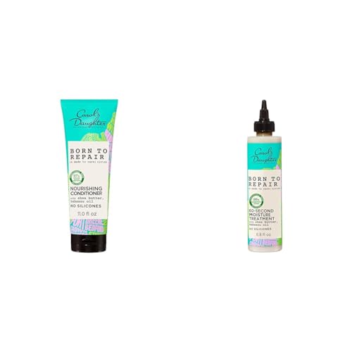 Carol's Daughter Born To Repair Nourishing Conditioner, 11 Fl Oz & 60-Second Moisture Treatment, 6.8 Fl Oz Curly Hair Care Bundle