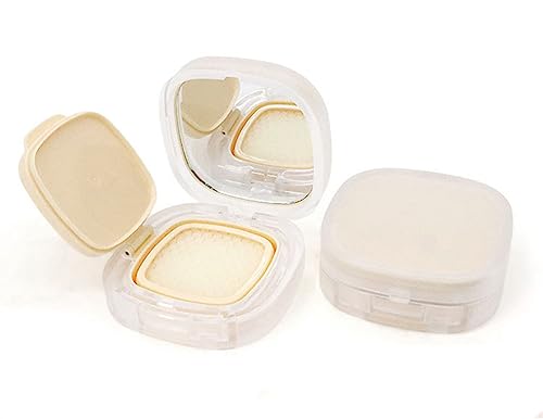 AKOAK 15g/ 0.5oz Empty Transparency Skin Tone Portable Air Powder Puff Box BB CC Liquid Foundation Cream Container Dressing Case Powder Cake Box and Mirror Refillable Container for DIY Travel Trips - Image 4